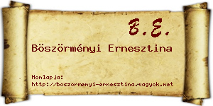 Böszörményi Ernesztina névjegykártya